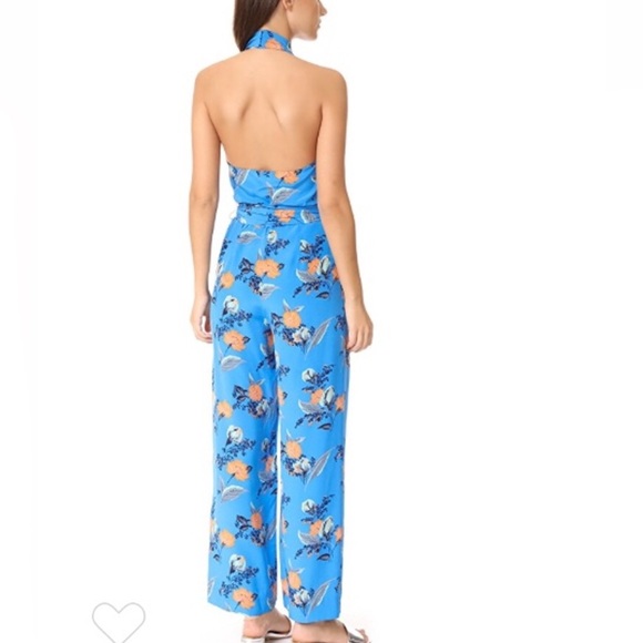 DVF Blue Silk Jumpsuit - Picture 2 of 4